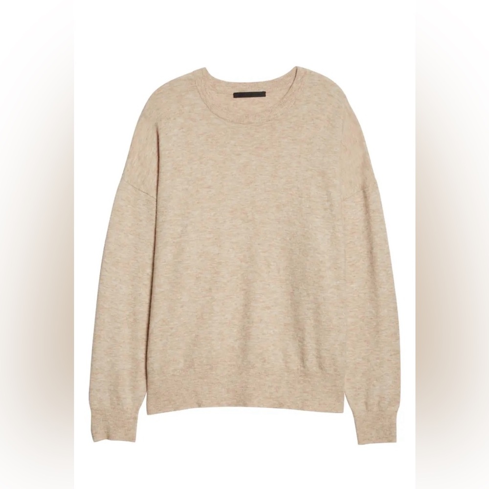 JENNI KAYNE‎ oversized crewneck sweater tan oatmeal small cashmere wool blend